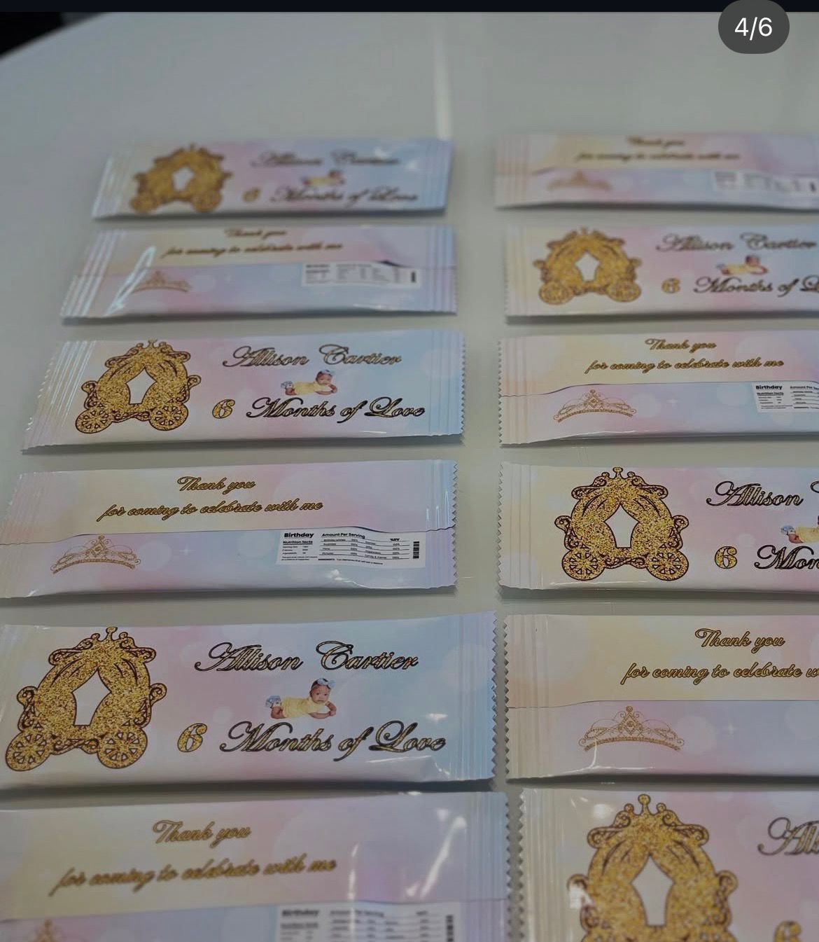 Chocolate bars with custom wrappers